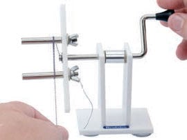 Using the crank to wrap material